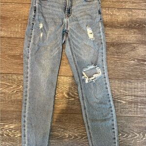 Old Navy Women's Distressed Blue Skinny Jeans